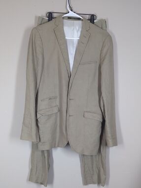 Tiger Of Sweden Men's Light Khaki Linen Blazer and Trouser Set
